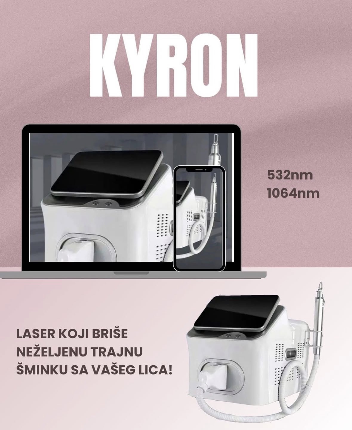 Kyron laser — skidanje trajne šminke Tuzla