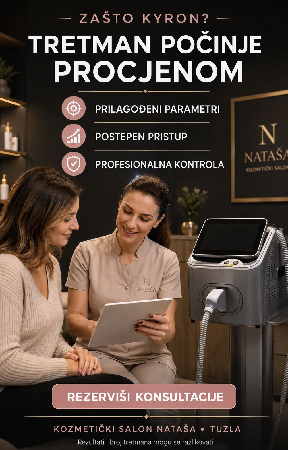 Kyron laser tretman počinje procjenom — Salon Nataša Tuzla